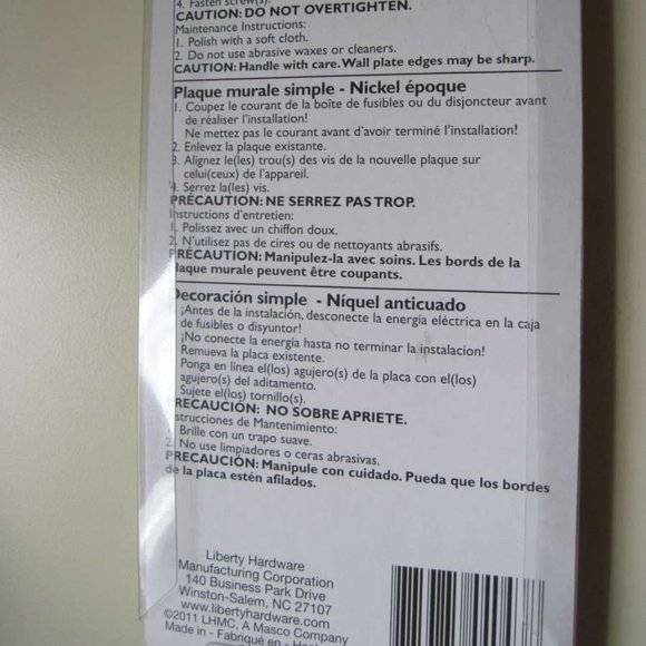 Brainerd Single Decorator Lylah Rocker Light Switch Covers Vintage Nickel Silver - Picture 9 of 11